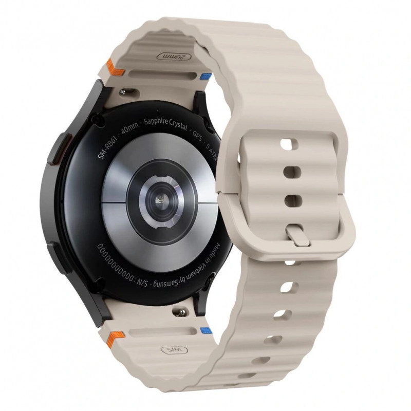 Cinturino sport in silicone Tech-Protect per Samsung Galaxy Watch 4/5/5 Pro/6/7/FE, Starlight