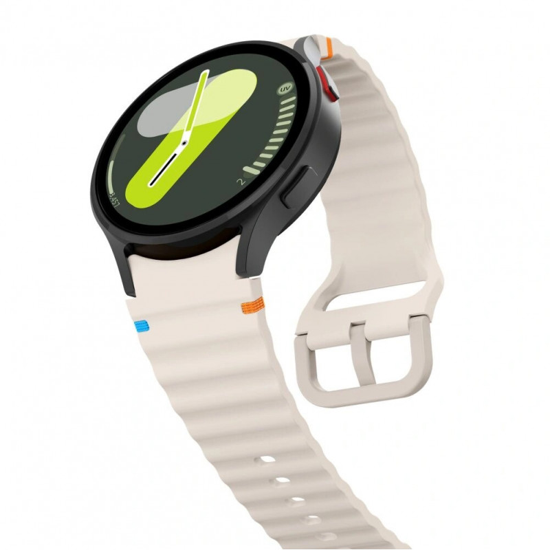 Cinturino sport in silicone Tech-Protect per Samsung Galaxy Watch 4/5/5 Pro/6/7/FE, Starlight