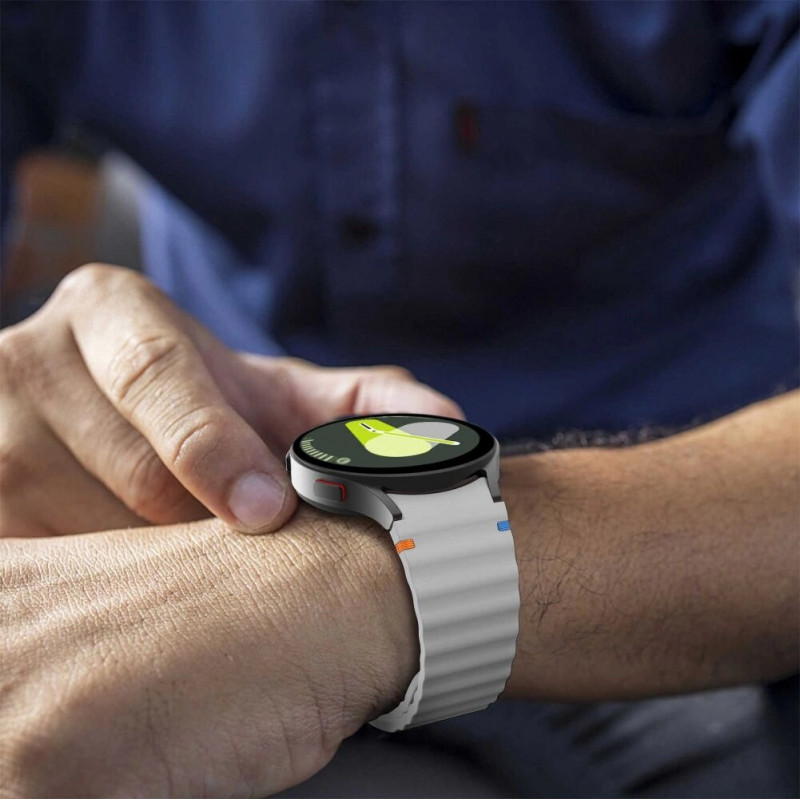 Cinturino sport in silicone Tech-Protect per Samsung Galaxy Watch 4/5/5 Pro/6/7/FE, Starlight
