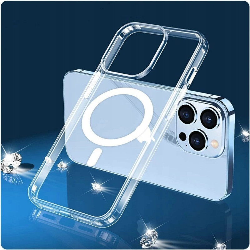 Custodia Tech-Protect Flexair Hybrid MagSafe per Samsung Galaxy S22, trasparente