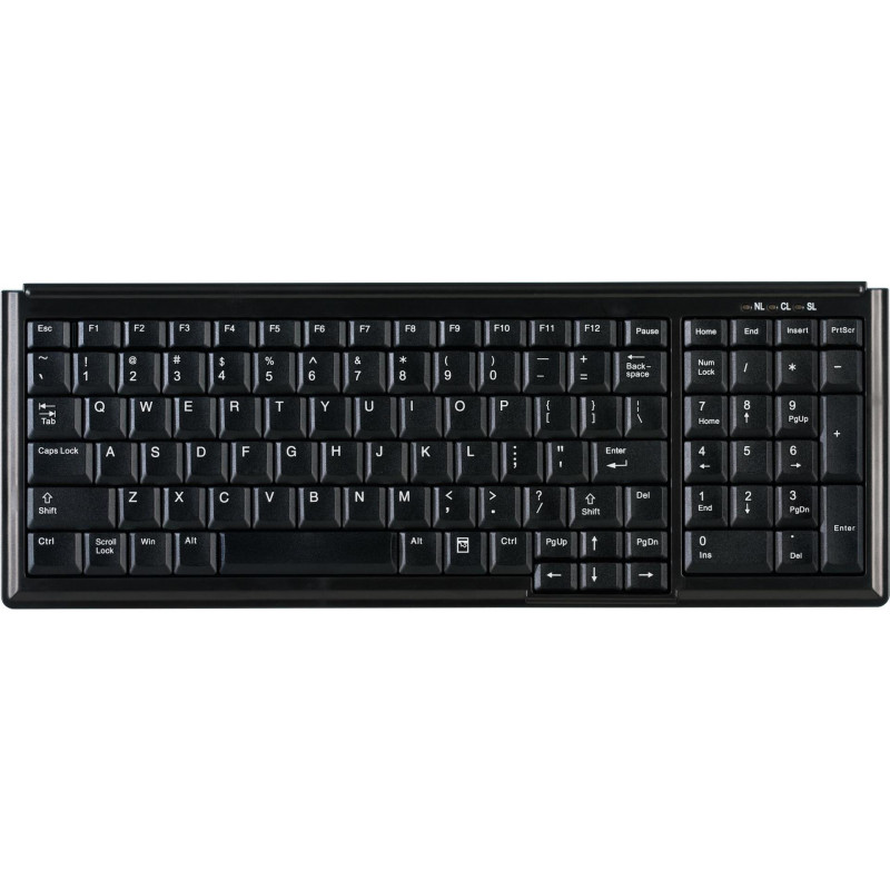 Tastiera mini da scrivania Active Key AK-7000-U-B/CH, con filo, USB, layout svizzero, nera