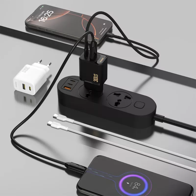 Caricatore da parete Dudao A27TEU PD 30W GaN, USB-A + USB-C, nero