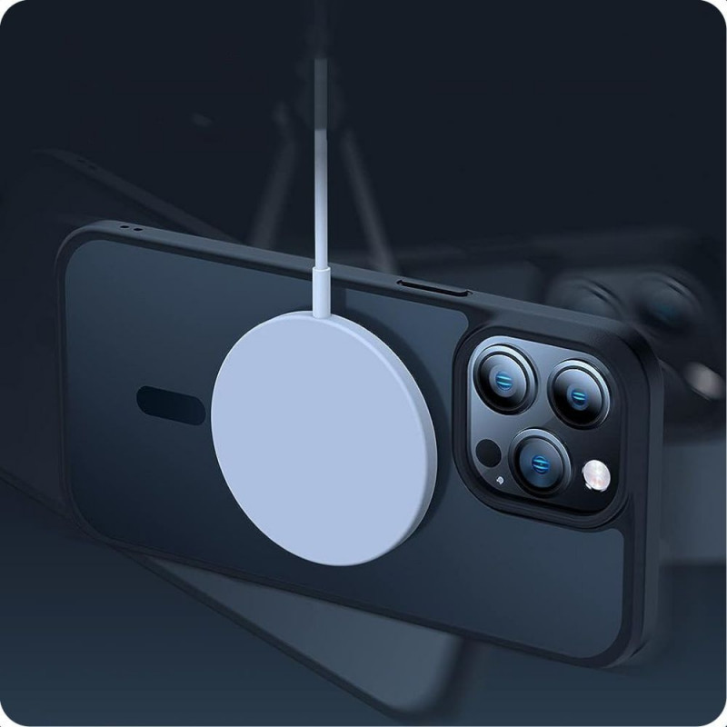 Custodia Tech-Protect MagMat MagSafe per Apple iPhone 15, azzurro opaco