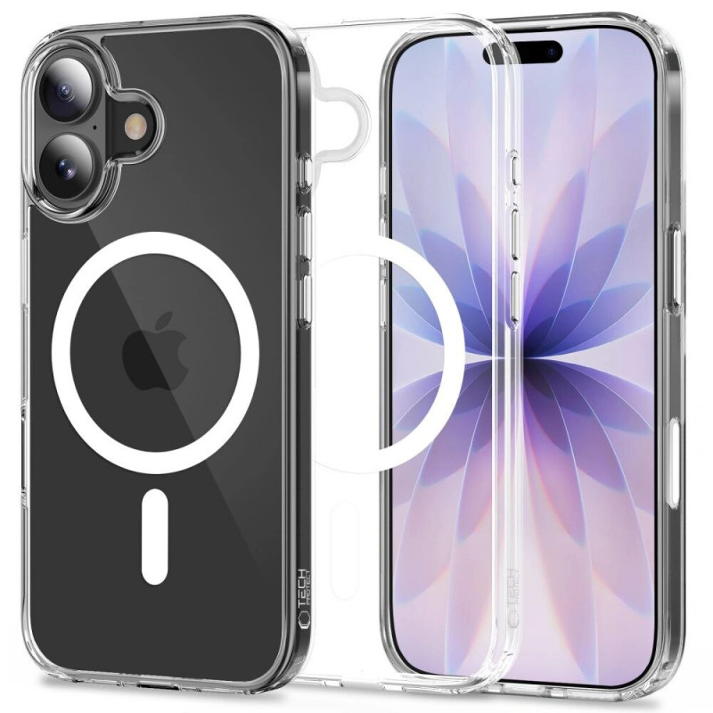 Custodia Tech-Protect Flexair Hybrid CC MagSafe per Apple iPhone 17, trasparente