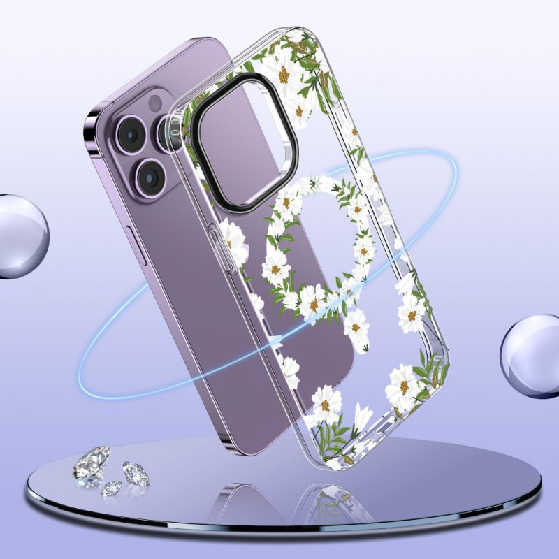 Custodia MagMood MagSafe Tech-Protect per Apple iPhone 15 Pro, Spring Daisy (THP2327)