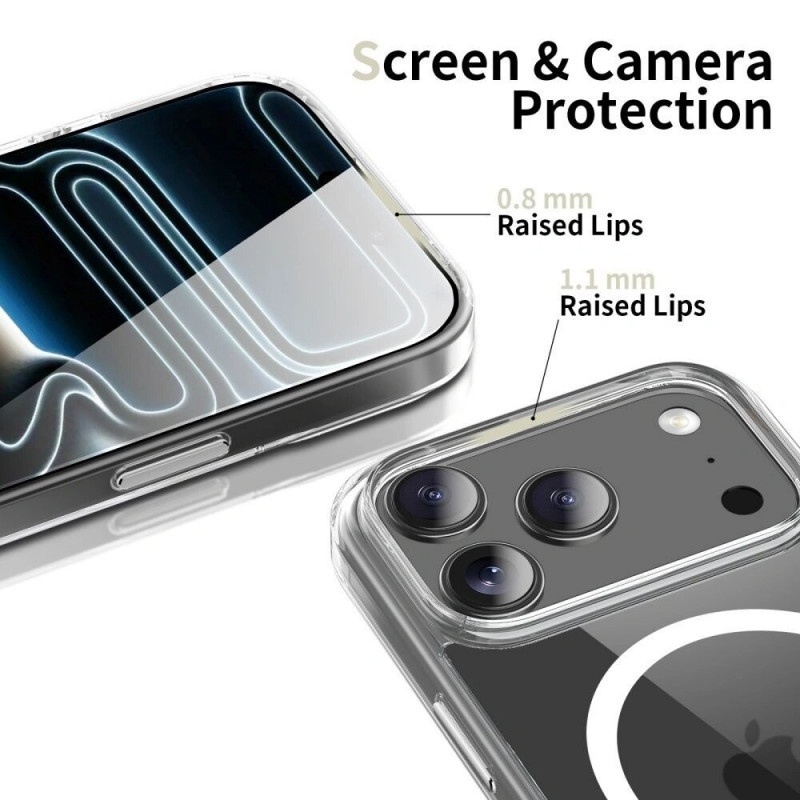 Custodia Tech-Protect Flexair Hybrid CC MagSafe per Apple iPhone 17 Pro, trasparente