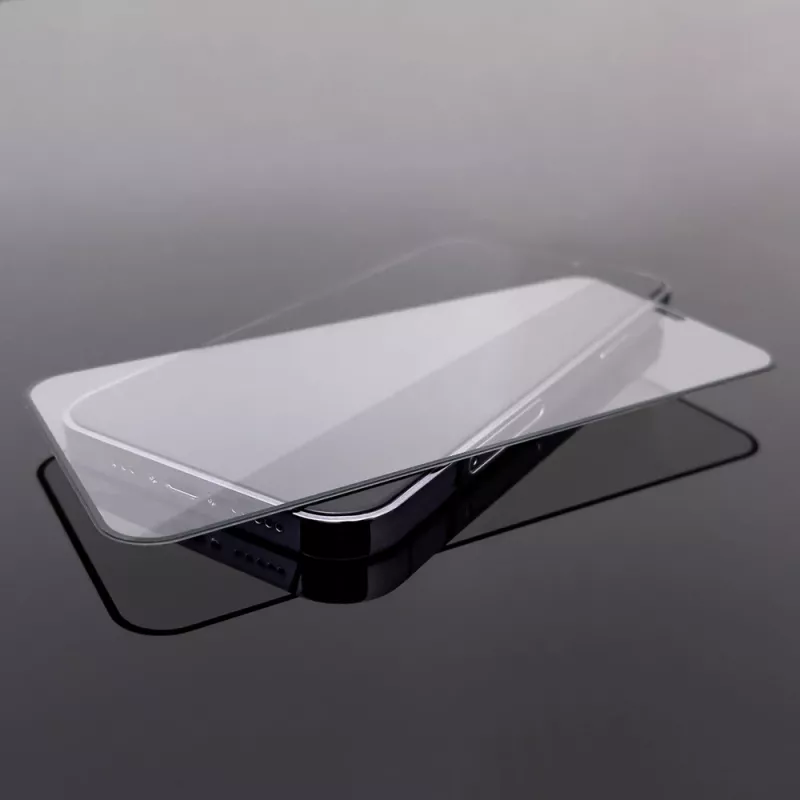 Vetro temperato Wozinsky Full Glue Case Friendly con cornice per iPhone 15 Pro Max, nero