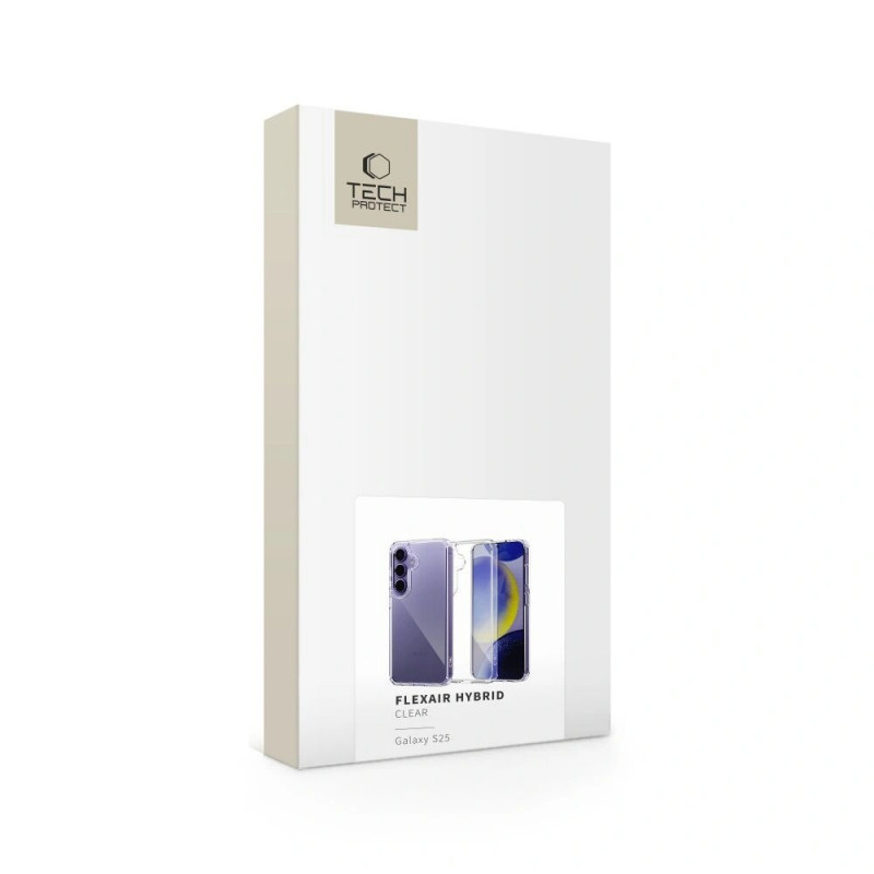 Custodia Tech-Protect Flexair Hybrid per Samsung Galaxy S25, trasparente