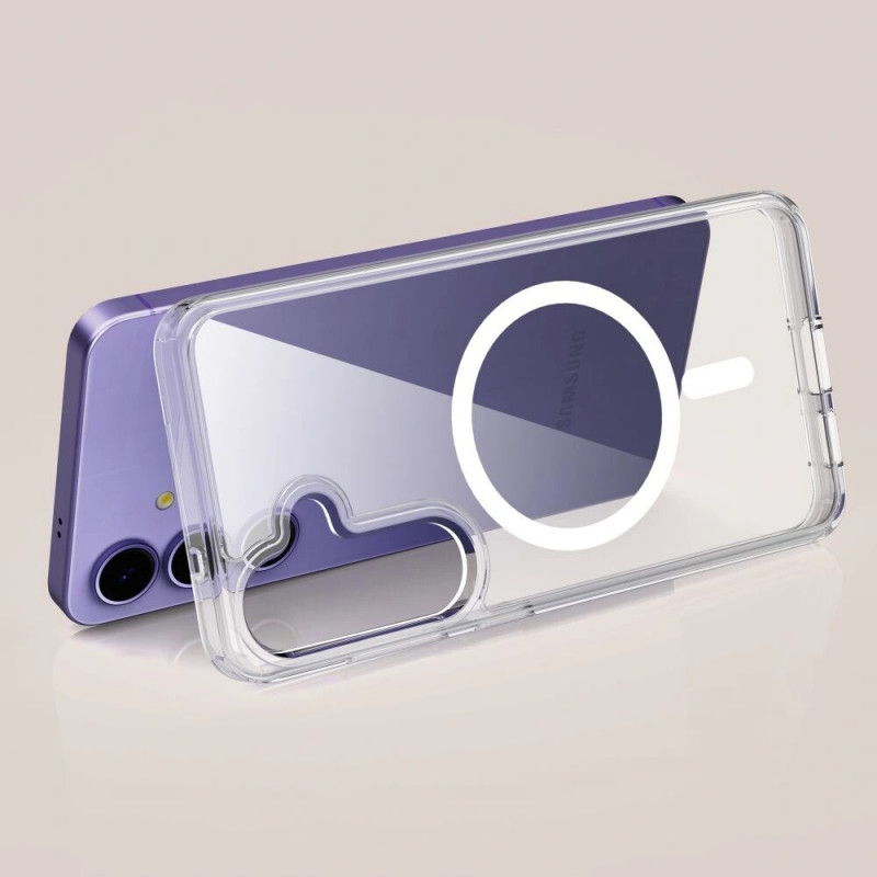 Custodia Tech-Protect Flexair Hybrid MagSafe per Samsung Galaxy S25, trasparente