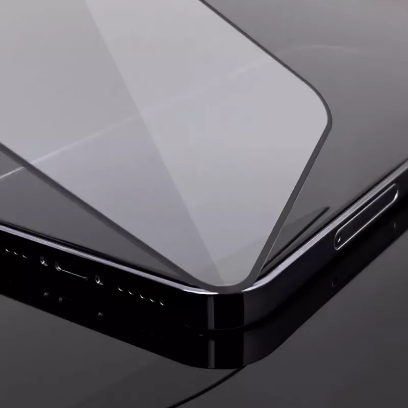 Vetro temperato Full Glue Super Tough Wozinsky con cornice compatibile con cover per iPhone 14 Plus / 13 Pro Max, nero