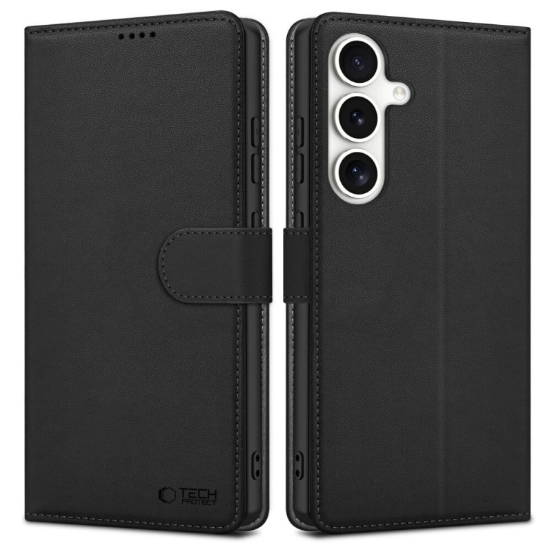 Custodia portafoglio Tech-Protect per Samsung Galaxy S25, nera