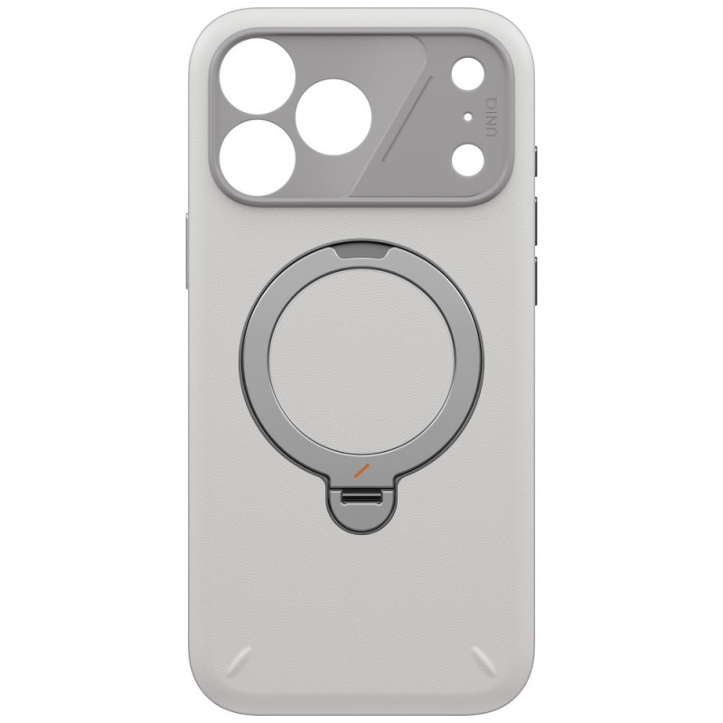 Custodia UNIQ Elix per Apple iPhone 18 Pro Max / 17 Pro Max, kickstand rotante a 360°, grigio chiaro