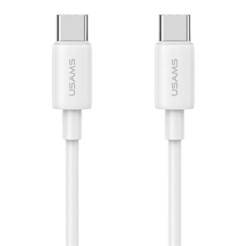 Caricabatterie da parete USAMS CC339 T76 45W GaN USB-C con cavo SJ711 USB-C a USB-C (1 m), bianco