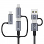 Cavo di ricarica e dati 6-in-1 USAMS Sufeng Series SJ737, 240W, display digitale, lega di alluminio, 1,2 m