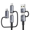 Cavo di ricarica e dati 6-in-1 USAMS Sufeng Series SJ737, 240W, display digitale, lega di alluminio, 1,2 m