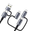 Cavo di ricarica e dati 6-in-1 USAMS Sufeng Series SJ737, 240W, display digitale, lega di alluminio, 1,2 m