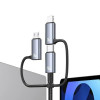 Cavo di ricarica e dati 6-in-1 USAMS Sufeng Series SJ737, 240W, display digitale, lega di alluminio, 1,2 m