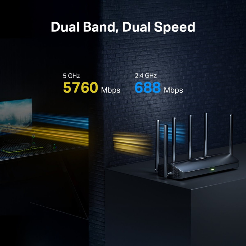 Router Wi-Fi 7 dual band Mercusys MR37BE, fino a 6500 Mbps