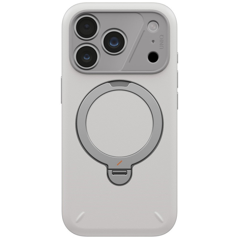 Custodia UNIQ Elix per Apple iPhone 18 Pro / 17 Pro, kickstand rotante a 360°, grigio chiaro