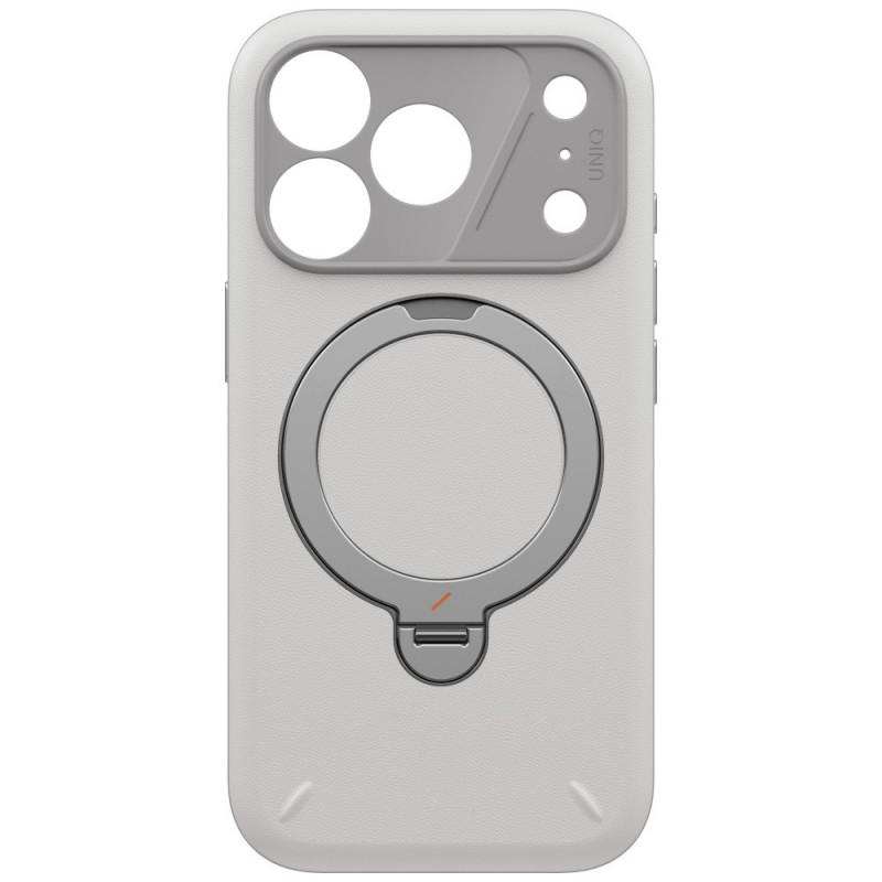 Custodia UNIQ Elix per Apple iPhone 18 Pro / 17 Pro, kickstand rotante a 360°, grigio chiaro