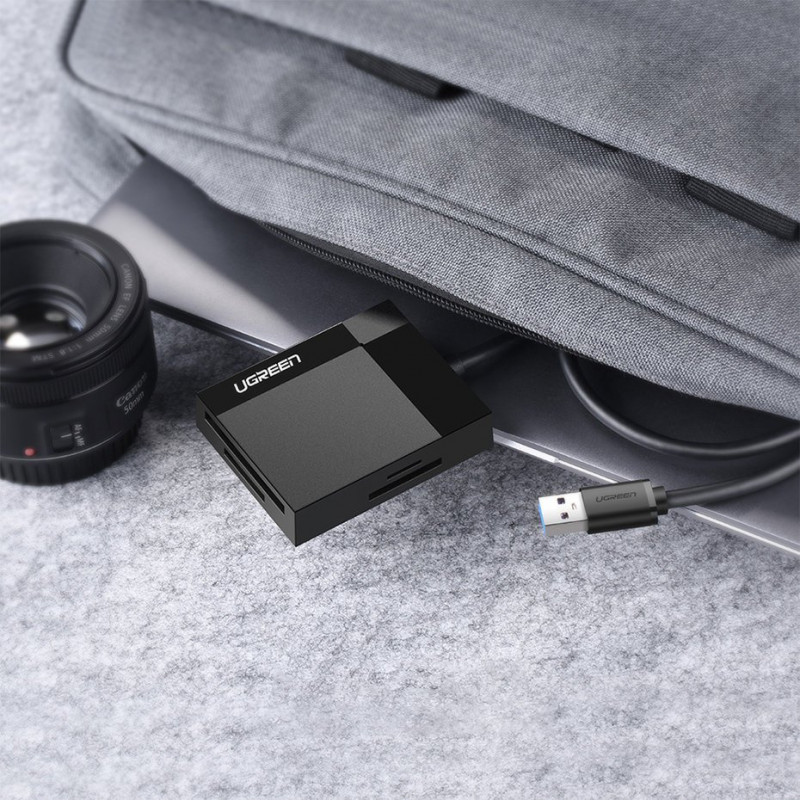 Lettore di schede Ugreen CR125 USB 3.0, SD / microSD / CF / MS, nero