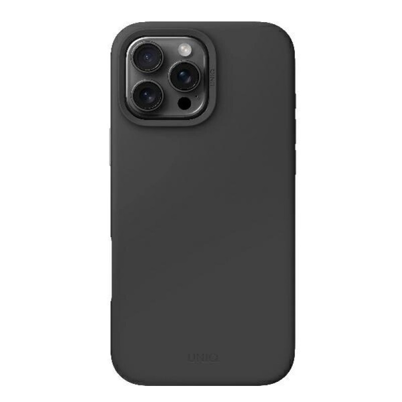 Custodia UNIQ Lino Hue per Apple iPhone 16 Pro, ricarica Magclick, grigio antracite