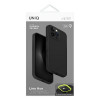 Custodia UNIQ Lino Hue per Apple iPhone 16 Pro, ricarica Magclick, grigio antracite