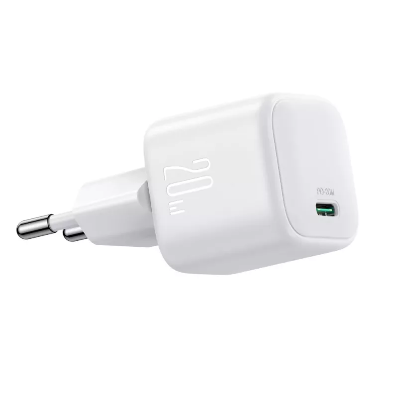 Caricatore da viaggio GaN Joyroom TCG08 (JR-TCG08), USB-C, 20W, PD 3.0, QC 3.0, bianco