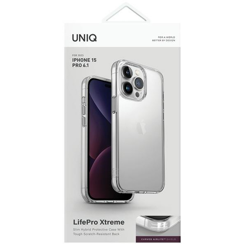 Custodia UNIQ LifePro Xtreme per Apple iPhone 15 Pro, cristallo trasparente, trasparente