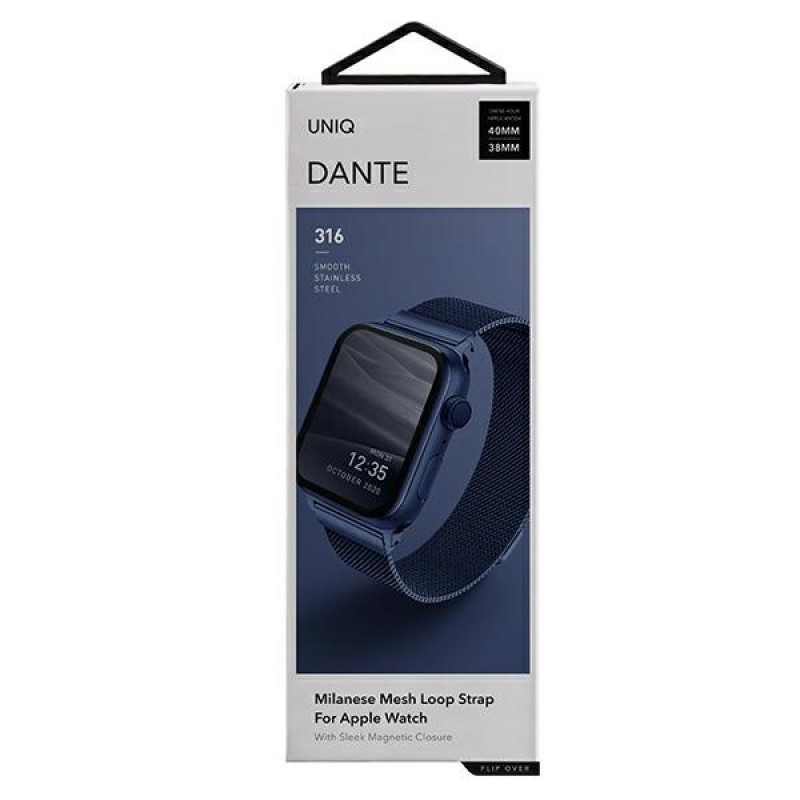 Cinturino UNIQ Dante in acciaio inossidabile per Apple Watch 4/5/6/7/SE 40/41 mm, blu marino