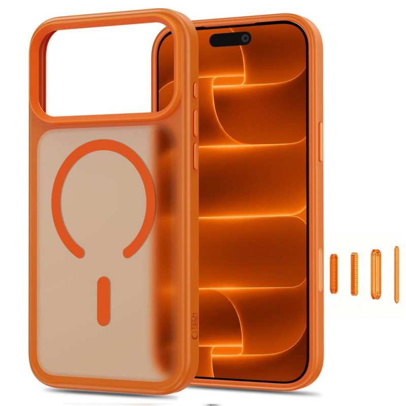 Custodia Tech-Protect Magmat MagSafe CC per Apple iPhone 17 Pro / 18 Pro, arancione cosmico opaco
