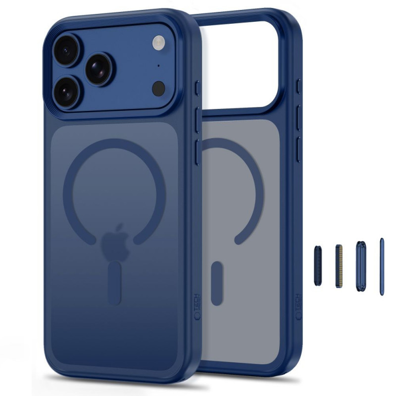 Custodia Tech-Protect Magmat MagSafe CC per Apple iPhone 17 Pro / 18 Pro, Blu scuro opaco