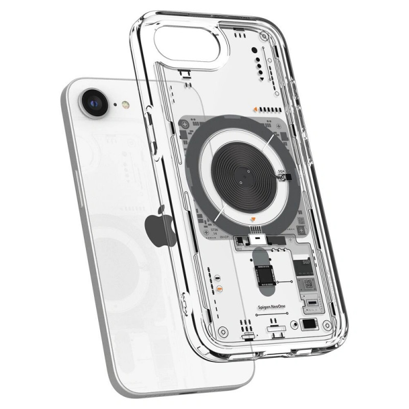Custodia Spigen Ultra Hybrid Mag MagSafe per Apple iPhone 17e / 16e, Neo One, trasparente