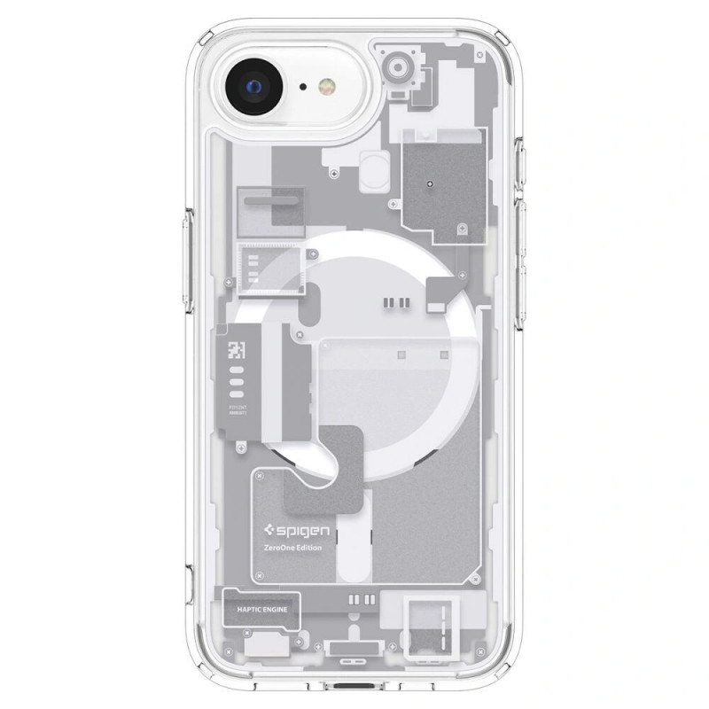 Custodia Spigen Ultra Hybrid Mag MagSafe per Apple iPhone 17e / 16e, Zero One, bianca