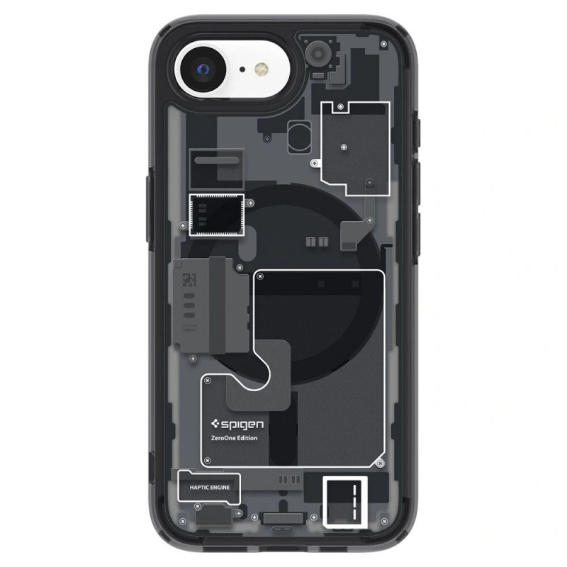 Custodia Spigen Ultra Hybrid Mag MagSafe per Apple iPhone 17e / 16e, Zero One nera