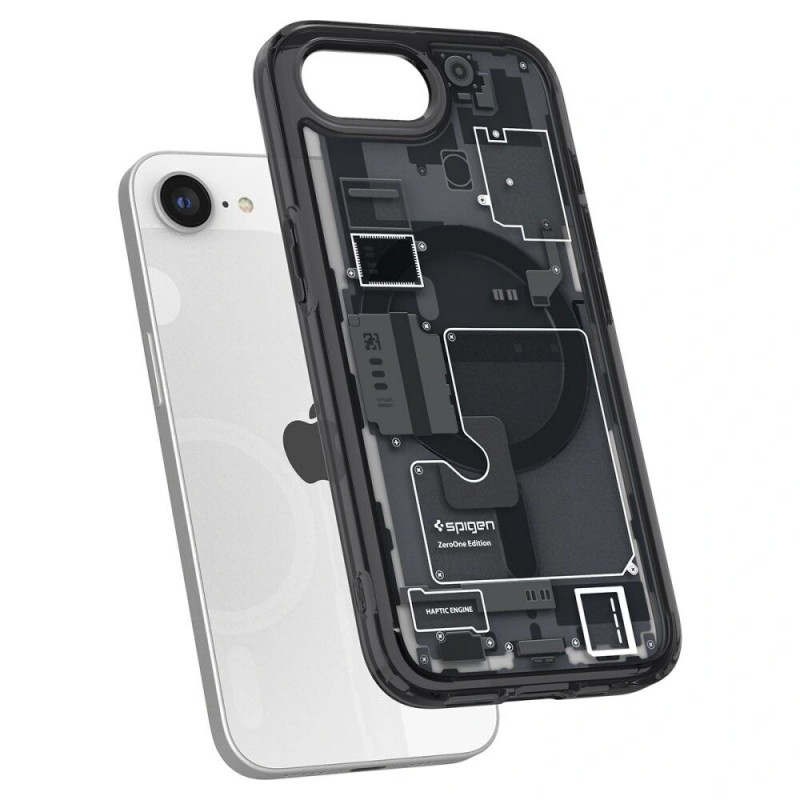 Custodia Spigen Ultra Hybrid Mag MagSafe per Apple iPhone 17e / 16e, Zero One nera