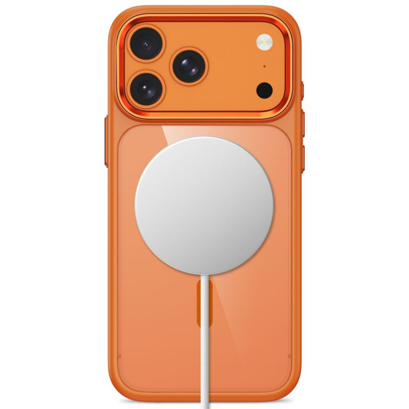 Custodia Tech-Protect Magmat MagSafe CC per Apple iPhone 17 Pro Max / 18 Pro Max, Cosmic Orange / trasparente