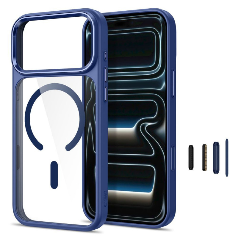 Custodia Tech-Protect Magmat MagSafe CC per Apple iPhone 17 Pro / 18 Pro, Deep Blue / trasparente