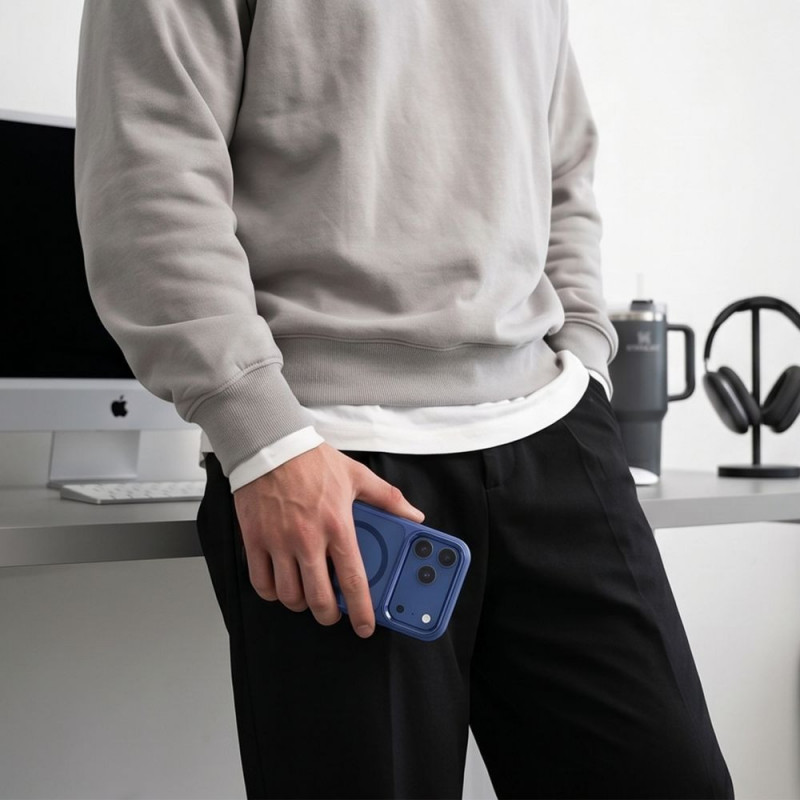 Custodia Tech-Protect Magmat MagSafe CC per Apple iPhone 17 Pro / 18 Pro, Deep Blue / trasparente