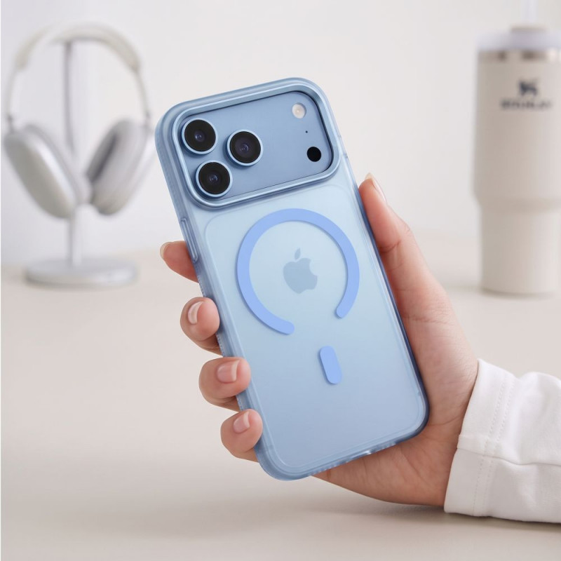 Custodia MagSafe Tech-Protect MagZero per Apple iPhone 17 Pro Max / 18 Pro Max, azzurro opaco