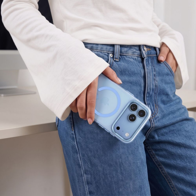 Custodia MagSafe Tech-Protect MagZero per Apple iPhone 17 Pro Max / 18 Pro Max, azzurro opaco