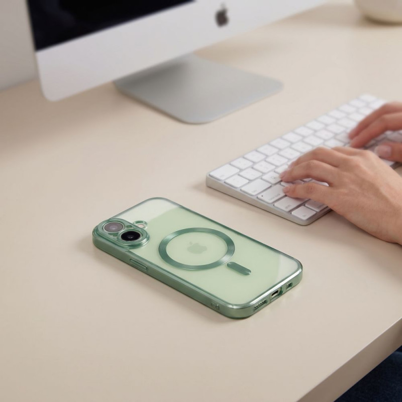 Custodia Tech-Protect MagFlex MagSafe per Apple iPhone 17, verde salvia opaco