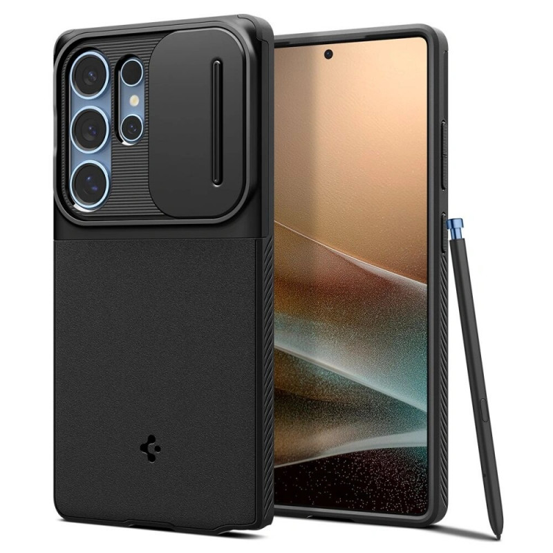 Custodia Spigen Optik Armor per Samsung Galaxy S25 Ultra, nera