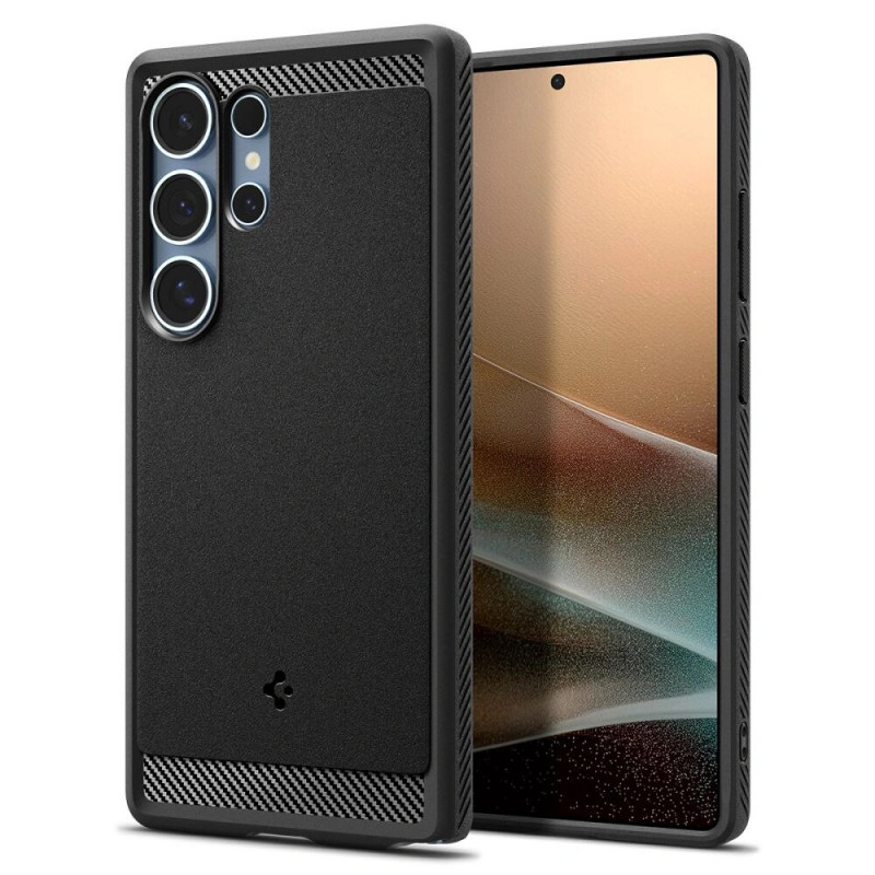Custodia Spigen Rugged Armor Mag MagSafe per Samsung Galaxy S25 Ultra, nero opaco