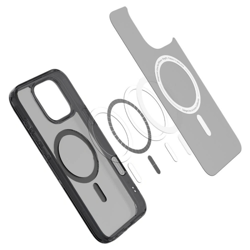 Custodia Spigen Ultra Hybrid T Mag MagSafe per Apple iPhone 16 Pro, nero Frost