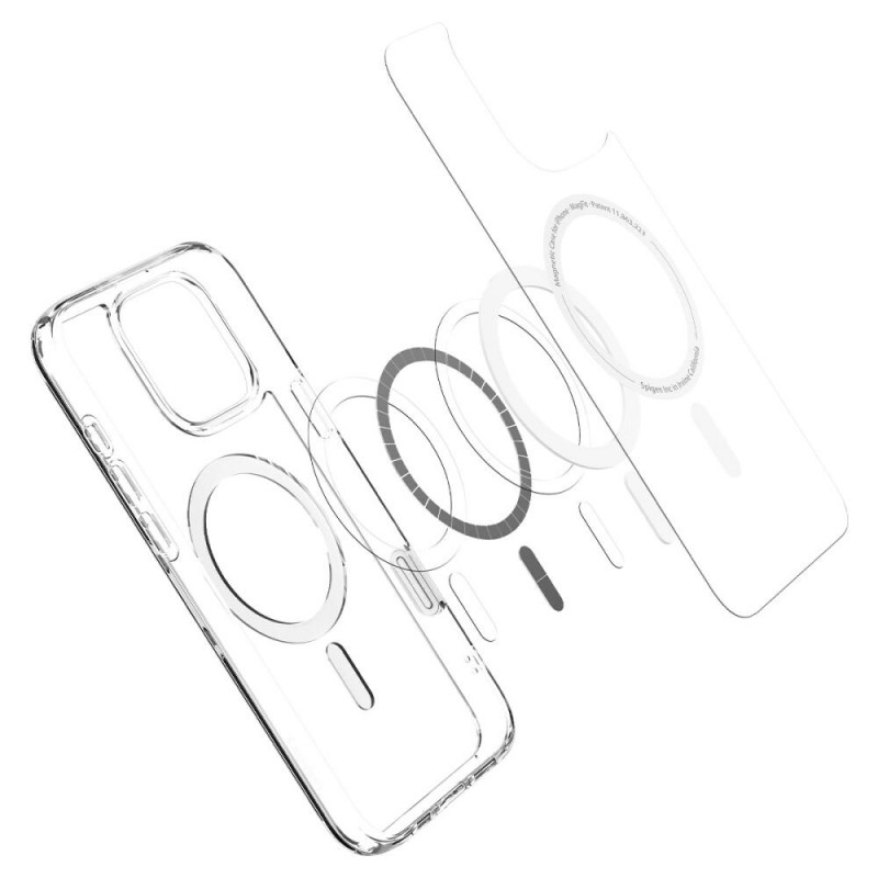 Custodia Spigen Ultra Hybrid T Mag MagSafe per Apple iPhone 16 Pro, bianca