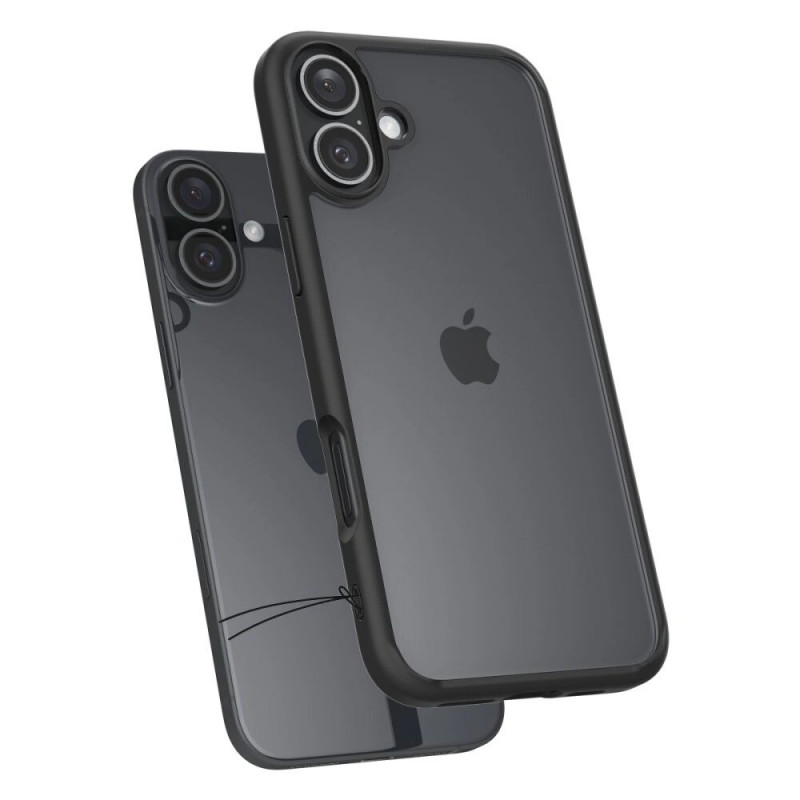 Custodia Ultra Hybrid Spigen per Apple iPhone 16, nero opaco