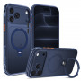 Custodia Tech-Protect MagAir Stand MagSafe CC per Apple iPhone 17 Pro Max / 18 Pro Max, Matte Deep Blue