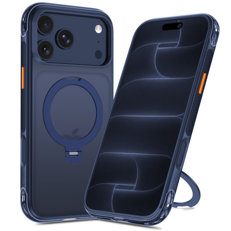 Custodia Tech-Protect MagAir Stand MagSafe CC per Apple iPhone 17 Pro Max / 18 Pro Max, Matte Deep Blue