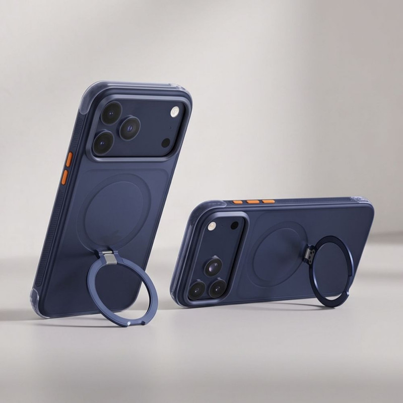 Custodia Tech-Protect MagAir Stand MagSafe CC per Apple iPhone 17 Pro Max / 18 Pro Max, Matte Deep Blue